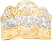 Load image into Gallery viewer, 10k Yellow Gold 17.4mm Last Supper Arch Two-Tone Ring, Sizes 6-15
