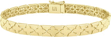 Load image into Gallery viewer, 14k Yellow Gold 6.5mm Clover Flower Tile Bracelet, 7 Inch
