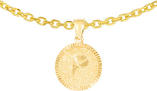 Load image into Gallery viewer, 10k Yellow Gold 0.63&quot; Personalized Medallion Alphabet Letter A - Z Initial Charm Pendant with optional Extendable Chain Necklace
