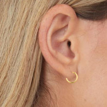 Load image into Gallery viewer, 14k Yellow Gold, White Gold or Rose Gold 1mm x 10mm Endless Huggie Hoop Earrings
