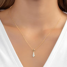 Load image into Gallery viewer, .16cttw Diamond 14k Yellow Gold 20mm Necktie Charm Pendant Adjustable Chain Necklace, 16 Inch-18"
