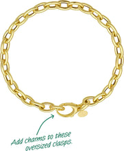 Load image into Gallery viewer, 14k Yellow Gold Oversized Charm Lock 5mm Rolo Link Bracelet, 7 Inch
