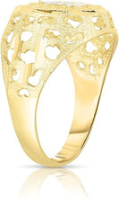 Load image into Gallery viewer, Men&#39;s 10k Two-Tone Gold Round A-Z Initial Ring
