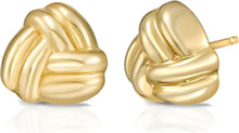 Load image into Gallery viewer, 14k Yellow Gold Double Knot Stud Earrings
