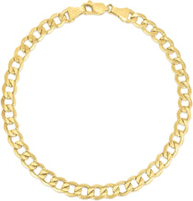 Load image into Gallery viewer, 10k Yellow Gold 5.3mm Hollow Cuban Curb Link Bracelet or Anklet
