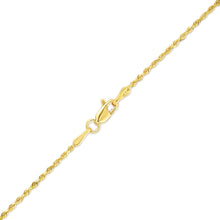 Load image into Gallery viewer, 10k Yellow Gold 1.5mm Solid Diamond Cut Rope Chain Necklace
