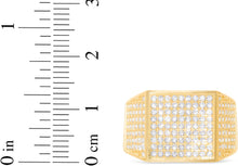 Load image into Gallery viewer, 10k Yellow Gold 13.8mm Pave CZ Square Signet Ring, Sizes 4-13
