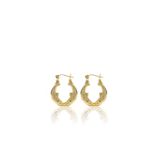 Load image into Gallery viewer, 10k Yellow Gold Friendship Love Kissing Dolphins Hoop Earrings
