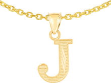 Load image into Gallery viewer, 10k Yellow Gold 0.45&quot; Personalized Lighting Alphabet Letter A - Z Initial Charm Pendant with optional Extendable Chain Necklace
