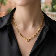 Load image into Gallery viewer, Italian 14k Yellow Gold 6.3mm Figaro Charm Link Chain Necklace, 18 Inch
