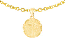 Load image into Gallery viewer, 10k Yellow Gold 0.63&quot; Personalized Medallion Alphabet Letter A - Z Initial Charm Pendant with optional Extendable Chain Necklace
