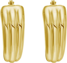 Load image into Gallery viewer, 14k Yellow Gold 20mm Triple Row Graduated Hoop Earrings
