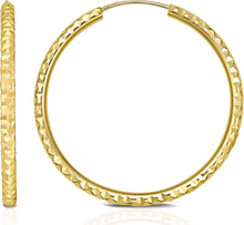 Load image into Gallery viewer, 14k Yellow Gold 23mm Round Faceted Hoop Earrings
