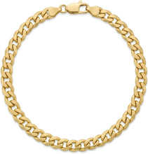 Load image into Gallery viewer, Italian 14k Gold Over 925 Silver 5.3mm Comfort Curb Link Chain Bracelet, 8 Inch
