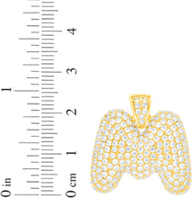 Load image into Gallery viewer, 10k Yellow Gold 0.7&quot; Pave CZ Personalized Bubble Alphabet Letter A - Z Initial Charm Pendant with optional Chain Necklace
