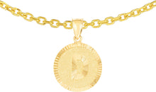 Load image into Gallery viewer, 10k Yellow Gold 0.63&quot; Personalized Medallion Alphabet Letter A - Z Initial Charm Pendant with optional Extendable Chain Necklace
