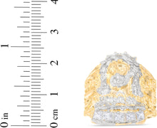 Load image into Gallery viewer, 10k Yellow Gold 24mm Jesus Face Two-Tone CZ Last Supper Ring, Sizes 5 - 13
