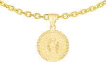 Load image into Gallery viewer, 10k Yellow Gold 0.63&quot; Personalized Medallion Alphabet Letter A - Z Initial Charm Pendant with optional Extendable Chain Necklace
