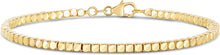 Load image into Gallery viewer, Italian 14k Yellow Gold 2.4mm Cube Brick Bangle Bracelet, 6.75 Inch

