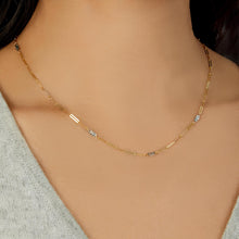 Load image into Gallery viewer, Italian 14k Two-Tone Gold 2.8mm Oval &amp; Paperclip Link Adjustable Chain Necklace, 16 Inch-18"
