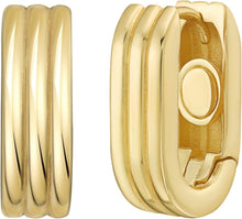 Load image into Gallery viewer, 14k Yellow Gold 12mm Triple Row Oval Hoop Earrings
