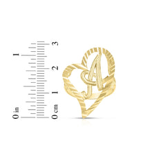 Load image into Gallery viewer, 10k Yellow Gold Small Medium Large or Extra Large A-Z Cursive initial Letter Heart Ring
