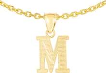 Load image into Gallery viewer, 10k Yellow Gold 0.45&quot; Personalized Lighting Alphabet Letter A - Z Initial Charm Pendant with optional Extendable Chain Necklace
