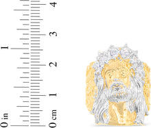 Load image into Gallery viewer, 10k Yellow Gold 27.1mm Jesus Face Two-Tone CZ Crown Men&#39;s Ring, Sizes 5-13
