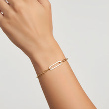 Load image into Gallery viewer, 14k Yellow Gold 2mm Paperclip Straight Bar Link Bracelet, 7 Inch
