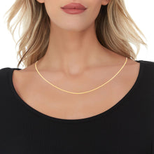 Load image into Gallery viewer, 10k Yellow Gold 1.2mm Solid Anchor Mariner Mirror Chain Necklace
