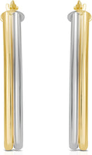 Load image into Gallery viewer, 14k Two-Tone Gold 34.2mm Double Row Marquise Hoop Earrings
