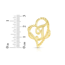 Load image into Gallery viewer, 10k Yellow Gold Small Medium Large or Extra Large A-Z Cursive initial Letter Heart Ring
