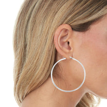 Load image into Gallery viewer, 14k White Gold 2mm High Polish Round Tube Hoop Earrings
