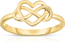 Load image into Gallery viewer, 10k Yellow Gold Infinity Heart Women's Ring
