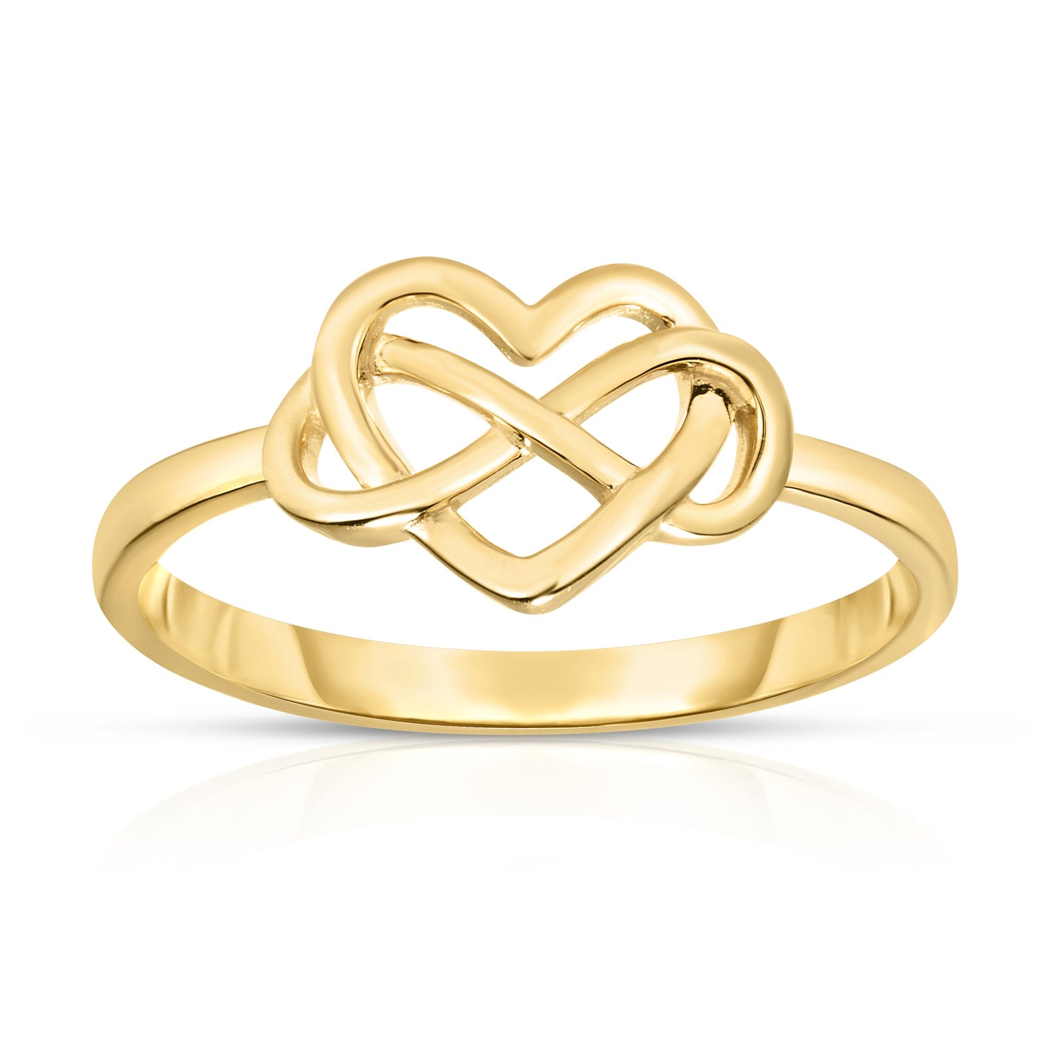 10k Yellow Gold Infinity Heart Women's Ring