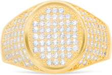 Load image into Gallery viewer, 10k Yellow Gold 15.2mm Pave CZ Oval Signet Ring, Sizes 4-13
