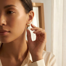 Load image into Gallery viewer, 14k Yellow Gold Triple Row C-Hoop Earrings
