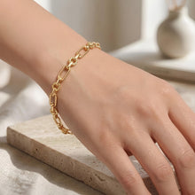 Load image into Gallery viewer, 14k Yellow Gold 6.3mm Faceted &amp; Polished Alternating Oval &amp; Paperclip Link Bracelet, 7.5 Inch
