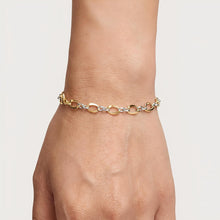 Load image into Gallery viewer, 14k Two-Tone Gold 6mm Polished Twisted Oval Link Bracelet, 7.75 Inch
