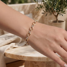 Load image into Gallery viewer, 14k Two-Tone Gold 7.4mm Twisted Oval Link Bracelet, 7.75 Inch
