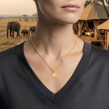 Load image into Gallery viewer, Italian 14k Yellow Gold 11mm Elephant Charm Pendant with Optional Necklace, 16-17-18 Inch
