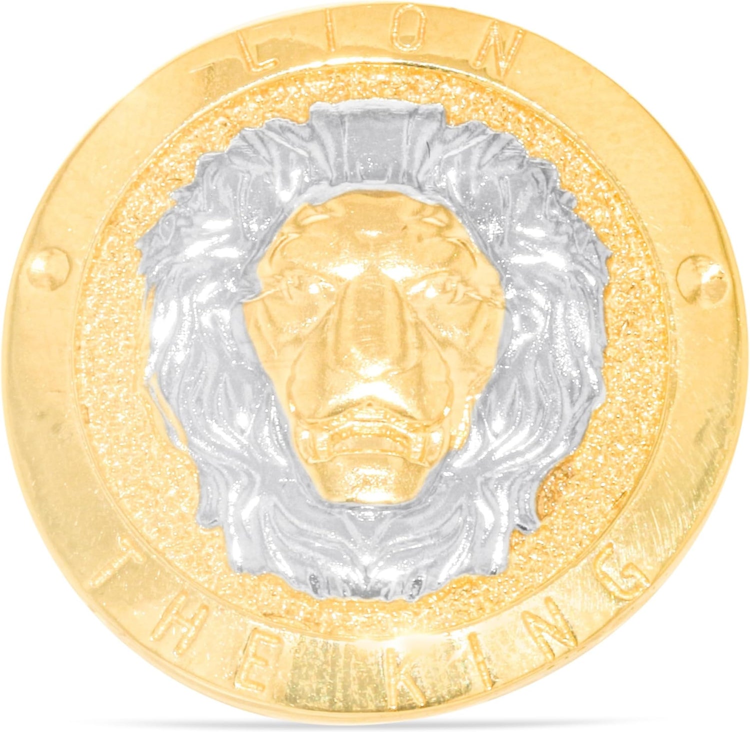 10k Yellow Gold 24mm Lion The King Medallion Men's Ring, Sizes 5-13