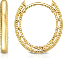 Load image into Gallery viewer, 14k Yellow Gold Mini Beaded Huggie Earrings
