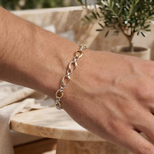 Load image into Gallery viewer, 14k Two-Tone Gold 7.4mm Twisted Oval Link Bracelet, 7.75 Inch
