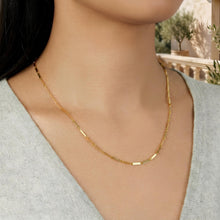 Load image into Gallery viewer, Italian 14k Yellow Gold 2.3mm Mirror Bar Link Chain Necklace, 18 Inch
