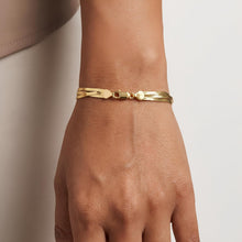 Load image into Gallery viewer, 14k Yellow Gold 1.8mm Triple Strand Herringbone Link Bracelet, 7 Inch
