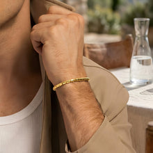 Load image into Gallery viewer, Italian 14k Yellow Gold 4.5mm Barrel Bead Stretch Slip-On Bracelet, 8 Inch

