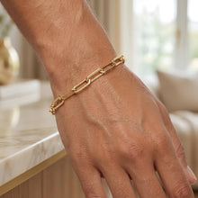 Load image into Gallery viewer, 14k Yellow Gold 4.8mm Elongated Rounded Paperclip Link Bracelet, 7.5 Inch
