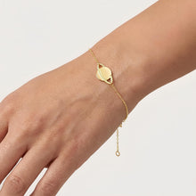 Load image into Gallery viewer, 14k Yellow Gold 8.5mm Saturn Planet Charm Bracelet, Adjustable 6.25" - 7 Inch
