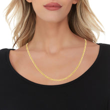 Load image into Gallery viewer, 14k Yellow Gold or White Gold 3mm Solid Figaro Chain Necklace
